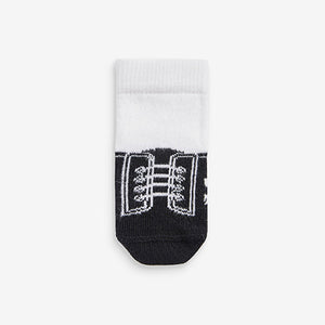 White Football Baby Socks 2 Pack (0mths-2yrs)