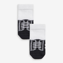 Load image into Gallery viewer, White Football Baby Socks 2 Pack (0mths-2yrs)
