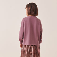 Load image into Gallery viewer, Purple Confetti Dance Ruche Back Long Sleeve T-Shirt (3-12yrs)
