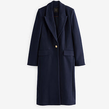 Load image into Gallery viewer, Navy Revere Collar Coat
