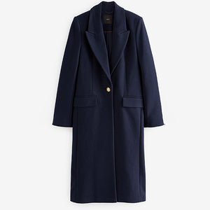 Navy Revere Collar Coat