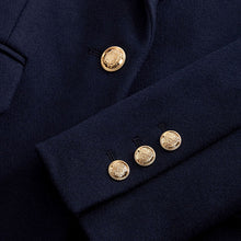 Load image into Gallery viewer, Navy Revere Collar Coat
