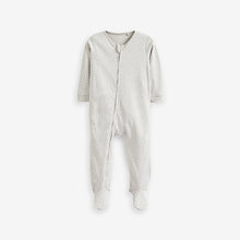 Load image into Gallery viewer, White Cotton Baby Zip Sleepsuits 2 Pack (0mths-18mths)
