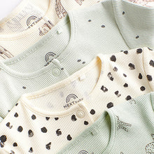 Load image into Gallery viewer, Mint Green Baby Footless Rib Sleepsuits 4 Pack (0mths-2yrs)
