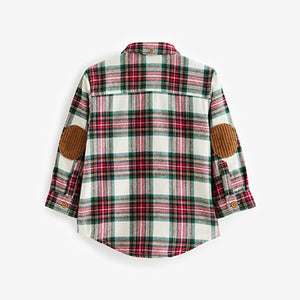 Cream/Red Long Sleeve Check Shirt (3mths-6yrs)