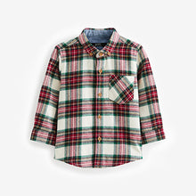 Load image into Gallery viewer, Cream/Red Long Sleeve Check Shirt (3mths-6yrs)
