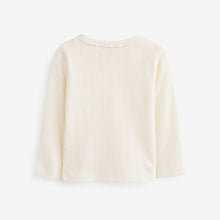 Load image into Gallery viewer, Ecru White Plain Long Sleeve Pointelle Top (3mths-6yrs)
