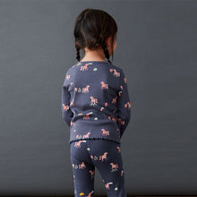 Load image into Gallery viewer, Navy Unicorn Cotton Rich Long Sleeve Rib T-Shirt (3mths-7yrs)
