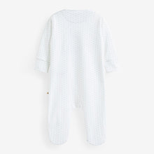 Load image into Gallery viewer, White/Blue Bear Family Sleepsuit (0-18mths)
