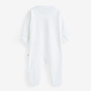 White/Blue Bear Family Sleepsuit (0-18mths)