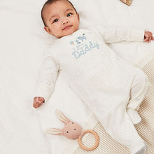 Load image into Gallery viewer, White/Blue Bear Family Sleepsuit (0-18mths)
