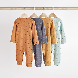 Neutral Baby Star Sleepsuits 4 Pack (0mths-2yrs)