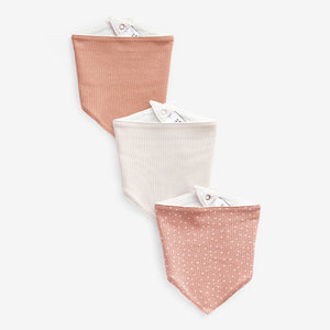 Peachy Pink 3 Pack Baby Bibs