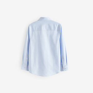 Blue Long Sleeve Smart Shirt With Trim (3-12yrs)