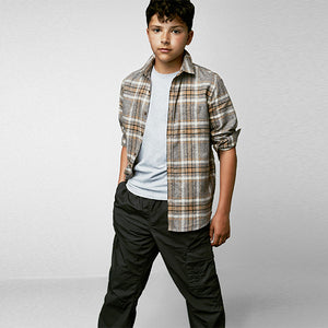 Grey Long Sleeve Check Shirt (3-12yrs)