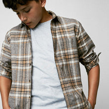 Load image into Gallery viewer, Grey Long Sleeve Check Shirt (3-12yrs)
