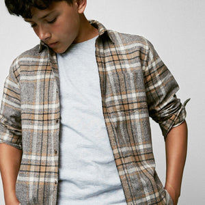 Grey Long Sleeve Check Shirt (3-12yrs)