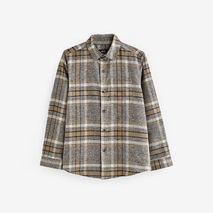 Grey Long Sleeve Check Shirt (3-12yrs)