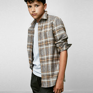 Grey Long Sleeve Check Shirt (3-12yrs)