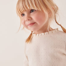 Load image into Gallery viewer, Ecru Cream Brushed Pointelle Top (3mths-6yrs)
