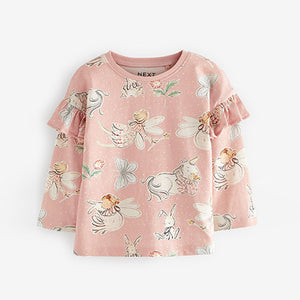 Pink Fairy Long Sleeve Frill Top (3mths-6yrs)