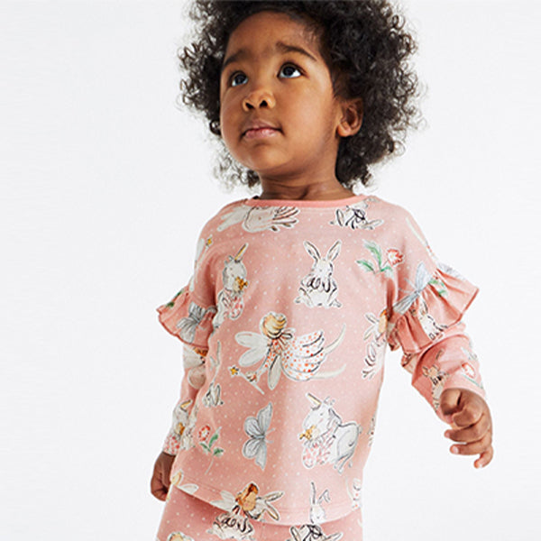 Pink Fairy Long Sleeve Frill Top (3mths-6yrs)