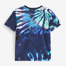 Load image into Gallery viewer, Navy Blue Tie Dye All-Over Print Short Sleeve T-Shirt (3-12yrs)
