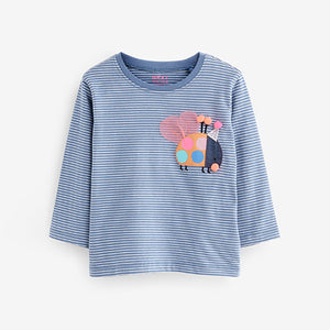 Navy Blue Ladybird Long Sleeve Character T-Shirt (3mths-6yrs)