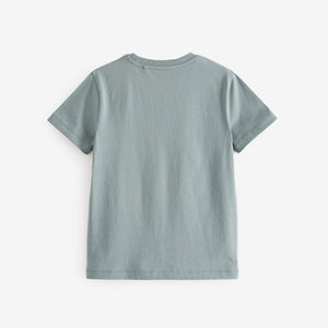 Mineral Green Cotton Short Sleeve T-Shirt (3-12yrs)