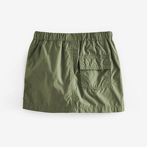 Khaki Green Parachute Cargo Skirt (3-12yrs)