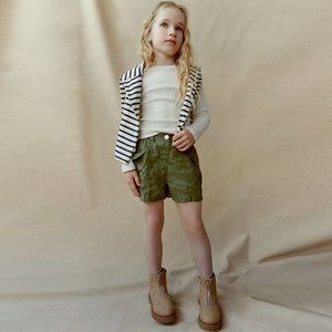 Khaki Green Parachute Cargo Skirt (3-12yrs)