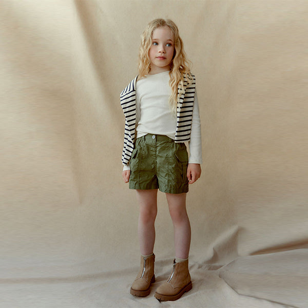 Khaki Green Parachute Cargo Skirt (3-12yrs)