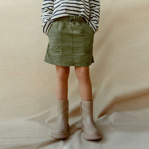 Khaki Green Parachute Cargo Skirt (3-12yrs)