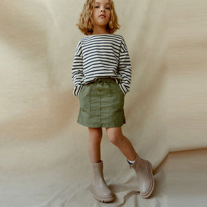 Khaki Green Parachute Cargo Skirt (3-12yrs)