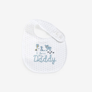 Blue Mummy/Daddy Baby 100% Cotton Bibs 2 Pack