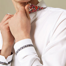 Load image into Gallery viewer, White Floral Trimmed Formal Shirt
