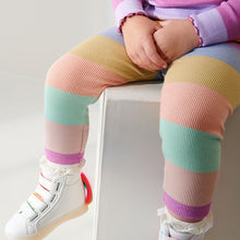 Load image into Gallery viewer, Rainbow Stripe Rib Jersey Leggings (3mths-6yrs)
