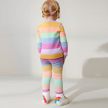 Load image into Gallery viewer, Rainbow Stripe Rib Jersey Leggings (3mths-6yrs)
