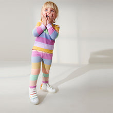 Load image into Gallery viewer, Rainbow Stripe Rib Jersey Leggings (3mths-6yrs)
