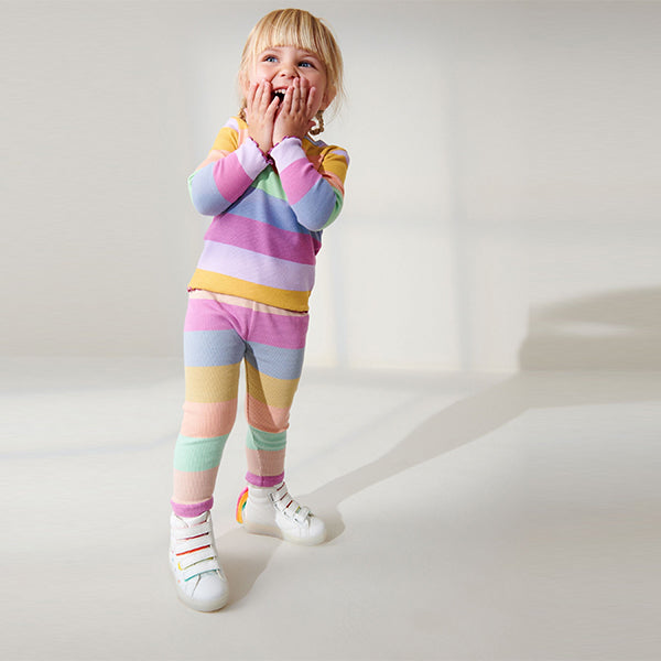 Rainbow Stripe Rib Jersey Leggings (3mths-6yrs)