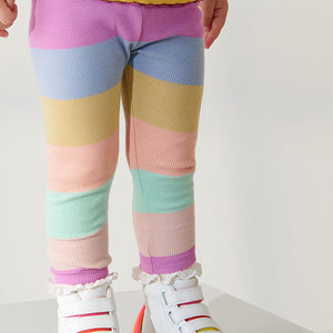 Rainbow Stripe Rib Jersey Leggings (3mths-6yrs)