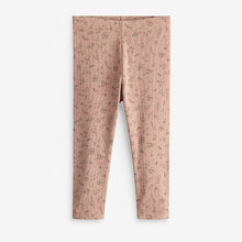 Load image into Gallery viewer, Brown Ditsy Rib Jersey Leggings (3mths-6yrs)
