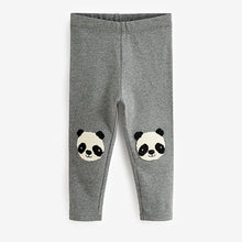 Load image into Gallery viewer, Grey Panda Embroidered Leggings (3mths-6yrs)
