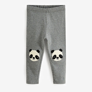 Grey Panda Embroidered Leggings (3mths-6yrs)