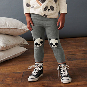 Grey Panda Embroidered Leggings (3mths-6yrs)