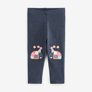 Navy Ladybird Embroidered Leggings (3mths-6yrs)