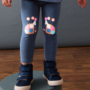 Navy Ladybird Embroidered Leggings (3mths-6yrs)