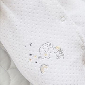 White Velour Baby Sleepsuit (0mths-2yrs)