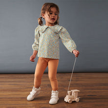 Load image into Gallery viewer, Green Ditsy Collared Top and Leggings Set (3mths-6yrs)
