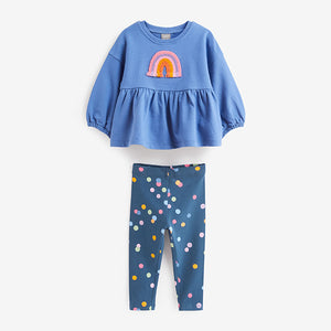 Navy Rainbow Top and Legging Set (3mths-6yrs)